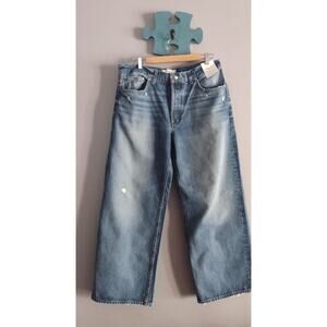 Madewell Low Slung Baggy Wide Leg Mid Wash Denim Jeans NWT 30P